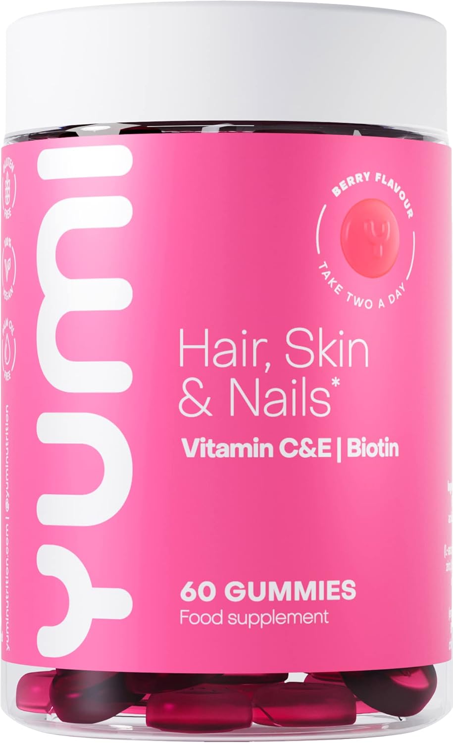 Hair, Skin & Nails Gummies with Biotin, Zinc & Vitamin C for Hair Health, Skin Glow & Nail Strength