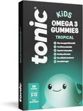 Tonic Health Kids Omega 3 Gummies – 30 Sugar Free Tropical Gummies Max-Strength DHA & EPA Wild-Caught & Sustainably Sourced