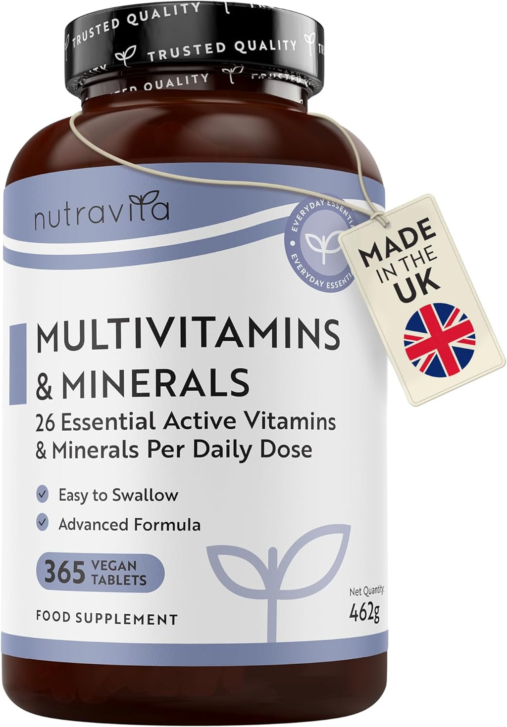 Nutravita Multivitamin - 365 Vegan Tablets - Immune System Support - Multi Vitamins - 26 Essential Active Vitamins & Minerals