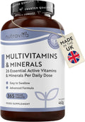 Nutravita Multivitamin - 365 Vegan Tablets - Immune System Support - Multi Vitamins - 26 Essential Active Vitamins & Minerals