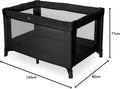 My Babiie Travel Cot - Lightweight, From Birth to 15kg, Easy Fold & Compact, Travel Bag, 120cm x 60cm Padded Mattress - Quilted Black