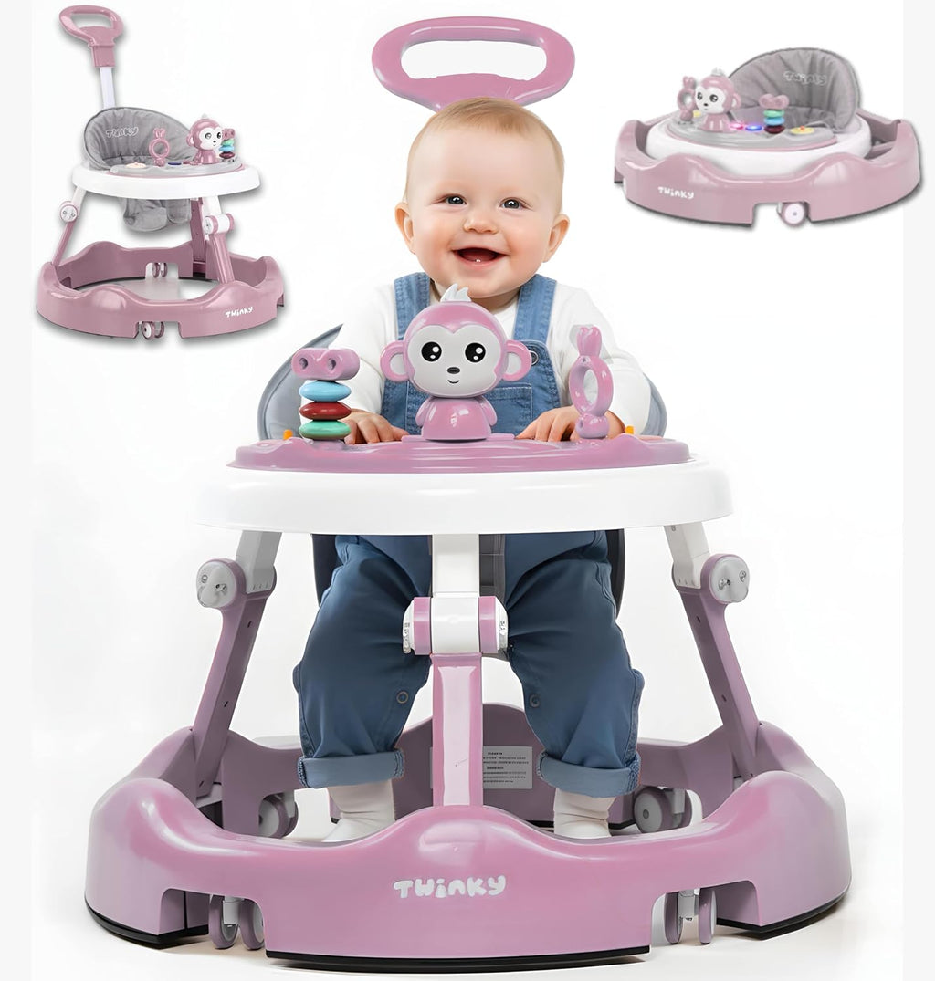 Twinky® Baby Walker with Play Set and Floor Mat – Sturdy Walking Aid with 4 Adjustable Positions – Ideal for Helping Your Child Take Their First Steps