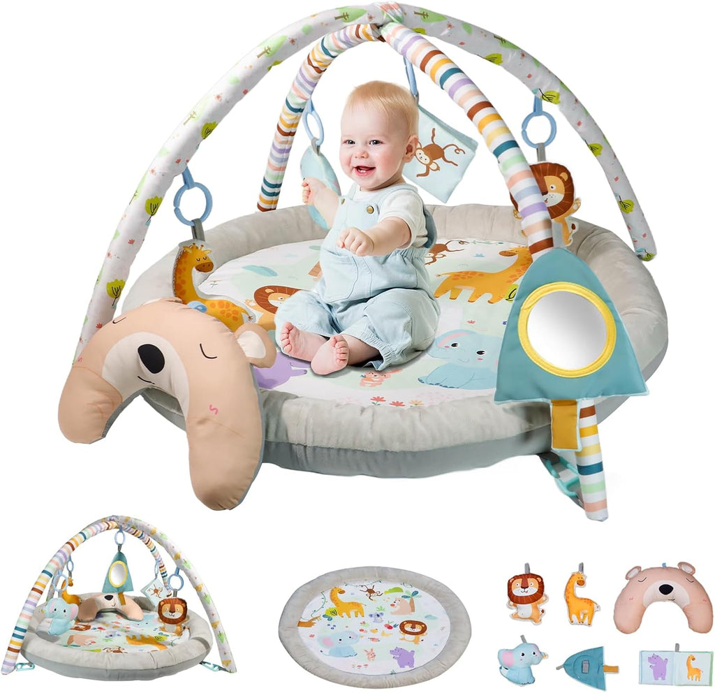Baby Play Mat, Activity Gym Play Mat for Newborn with Hanging Toys