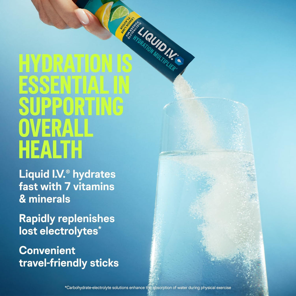 Liquid I.V. Hydration Multiplier Electrolyte Powder Mix Variety Pack, Lemon Lime, Passionfruit, Strawberry and Tropical Punch Flavours, for Fast Hydration & Energy, 16 Sachet Sticks