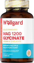 Pure Magnesium Glycinate by Wellgard - High-Strength Magnesium Supplement, Vegan, High Absorption, 240mg Elemental Magnesium
