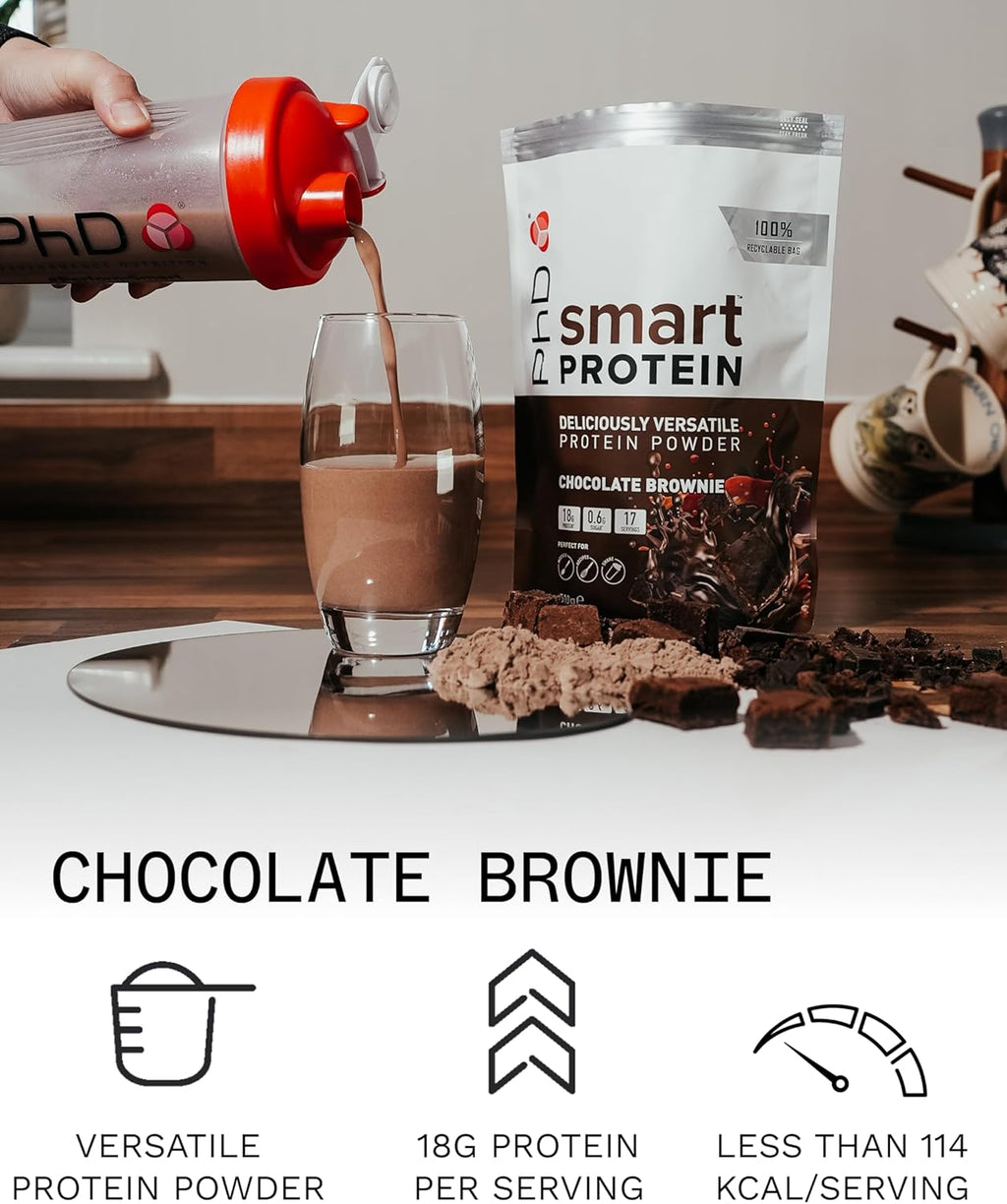 Phd Smart Protein, Ideal for Shakes, Baking and Deserts, Chocolate Brownie Flavour, 17 Servings per 510 g Bag