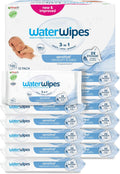 WaterWipes Sensitive+ Newborn & Baby Wipes, 720 Wipes (12 Packs), 3-in-1 Cleaning, Care, Protection, 99.9% Water, Fragrance Free