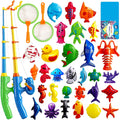 CozyBomB Magnetic Fishing Game Set - Fun Bath Toy for Kids, Toddlers | Indoor & Outdoor Water Play for Pool, Garden | Educational Learning Toys with Pole, Rod, Net, Floating Fish | Birthday Gifts
