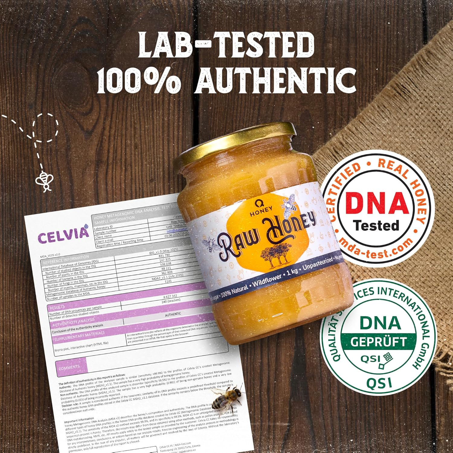 Q Honey Raw Unpasteurised Wildflower Honey 1kg