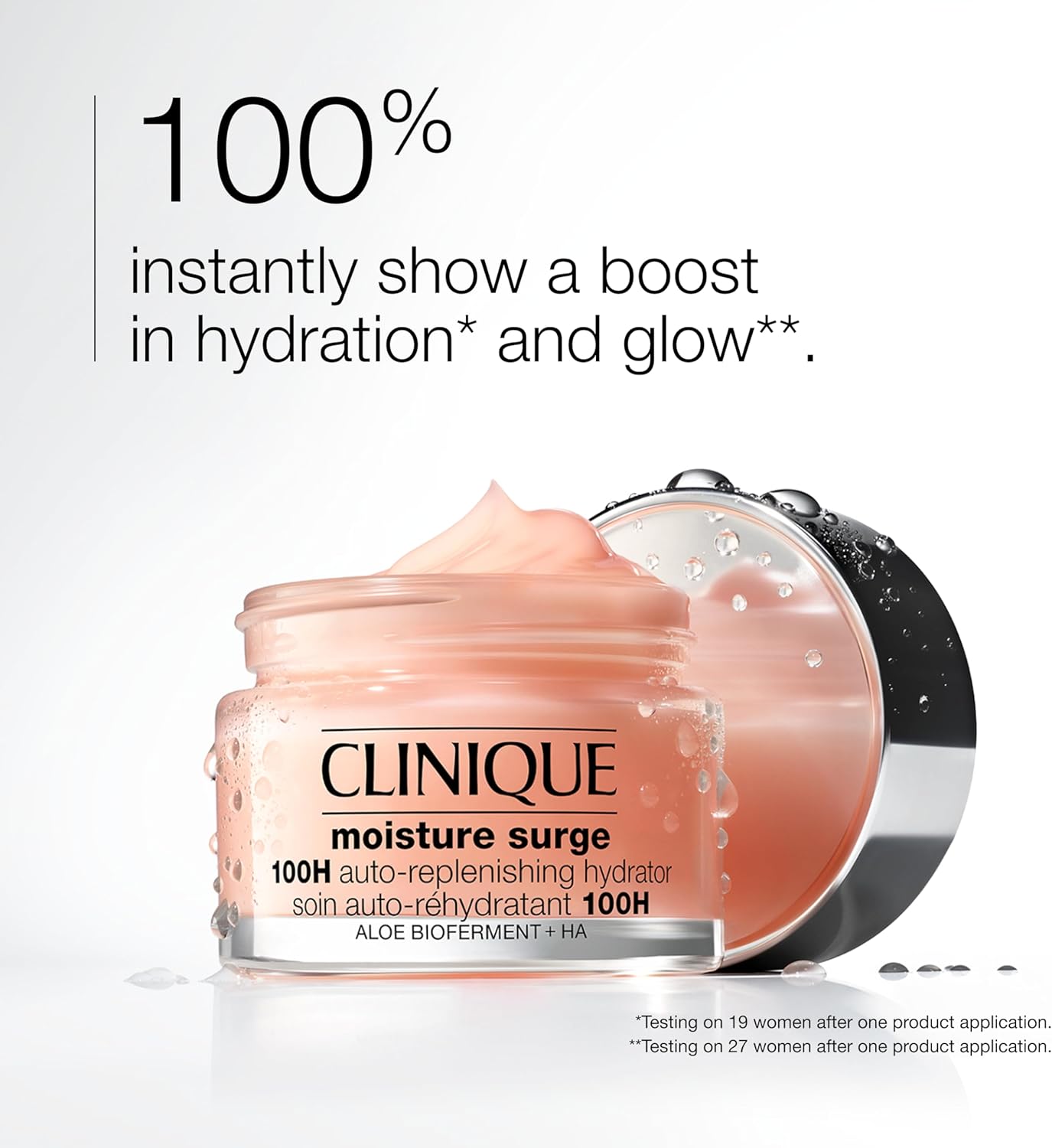 Clinique Moisture Surge 100H Auto-Replenishing Hydrator Oil Free Face Moisturiser With Hyaluronic Acid + Aloe Vera Bioferment For All Skin Types | Hydrating + Moisturising