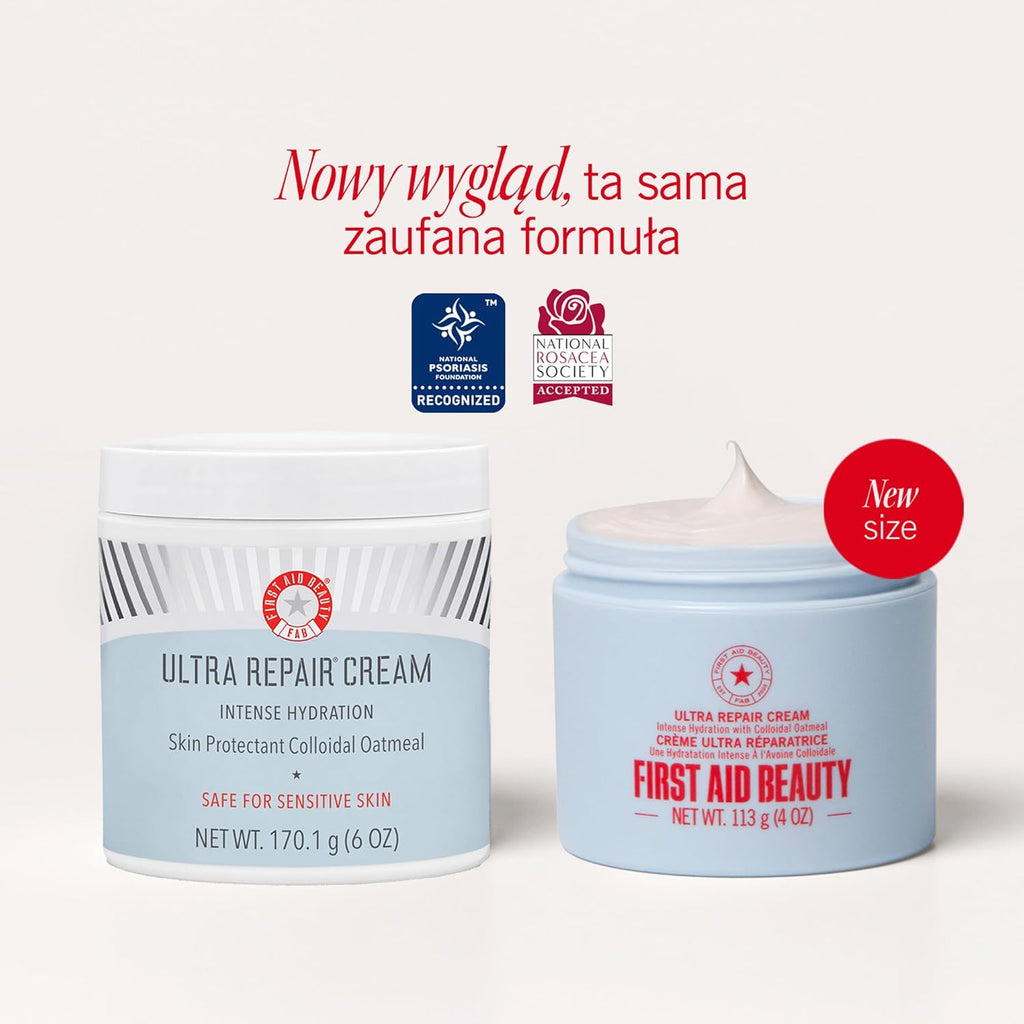 First Aid Beauty Ultra Repair Cream – Eczema Relief & Skin Barrier Repair Moisturizer with Colloidal Oatmeal & Ceramides, for Sensitive Dry Skin, Face & Body, 170.1g