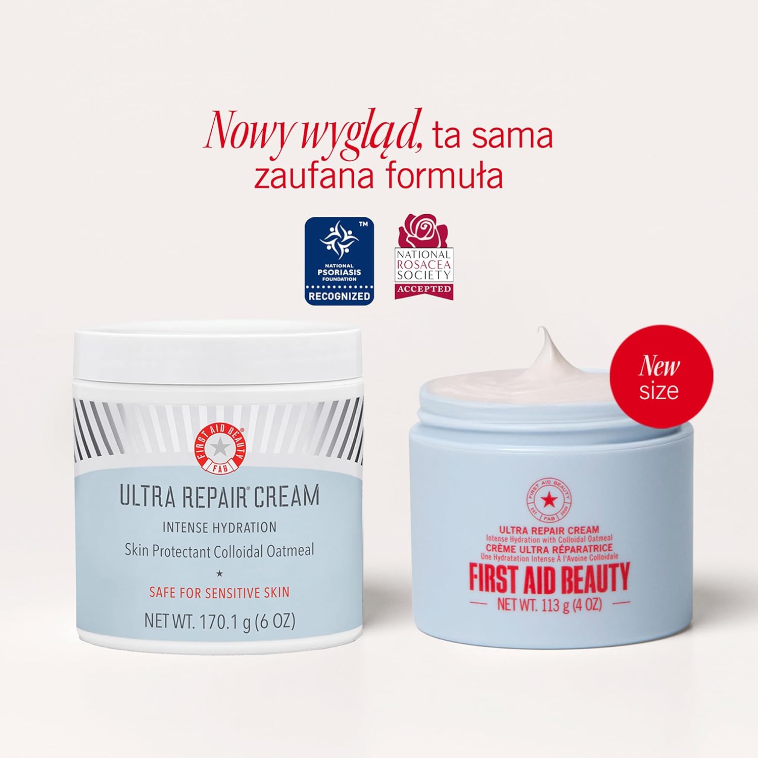 First Aid Beauty Ultra Repair Cream – Eczema Relief & Skin Barrier Repair Moisturizer with Colloidal Oatmeal & Ceramides, for Sensitive Dry Skin, Face & Body, 170.1g
